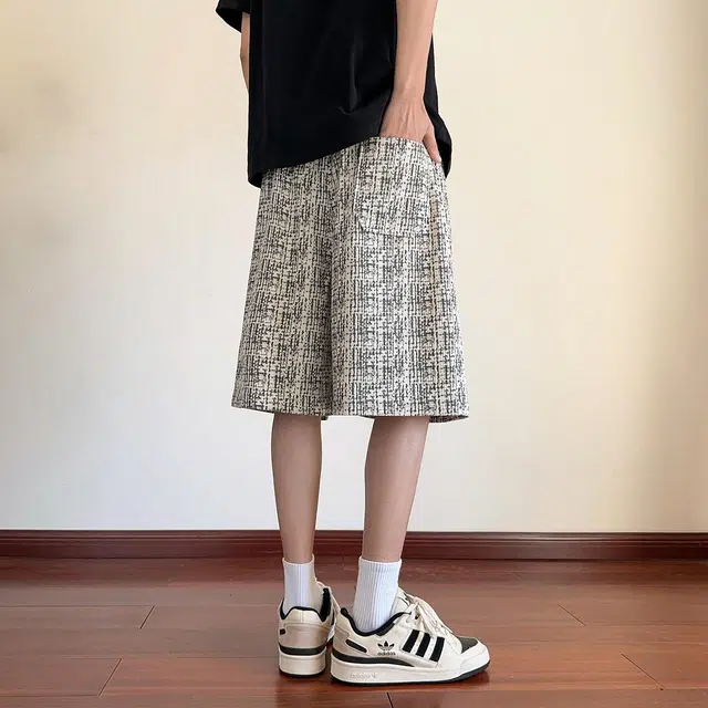 颂希尔 老钱风美式宽松凉感清爽条纹中性百搭休闲短裤 男女同款