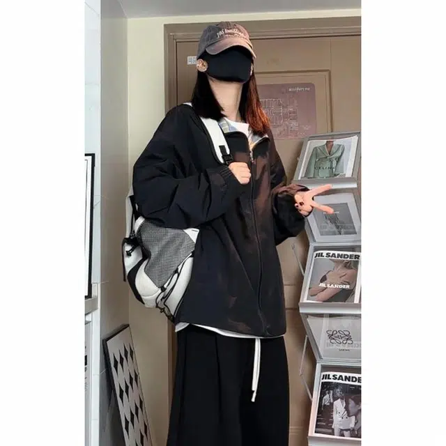 颂希尔 两面穿设计高级感宽松休闲百搭帅气夹克外套 男女同款