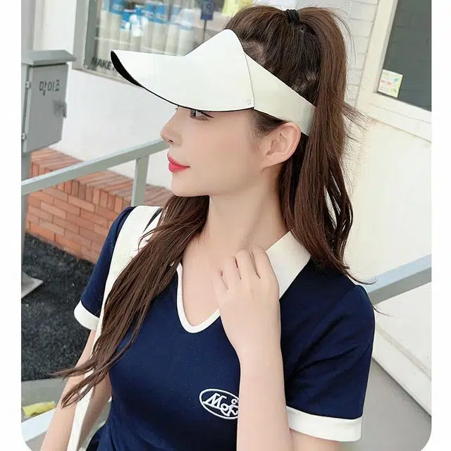 冠辉 夏季外出时尚空顶款防紫外线夏季遮脸口罩面罩遮阳帽无痕一体太阳帽子遮阳防嗮修饰脸型 锦纶 轻盈透气防晒帽 男女同款情侣款