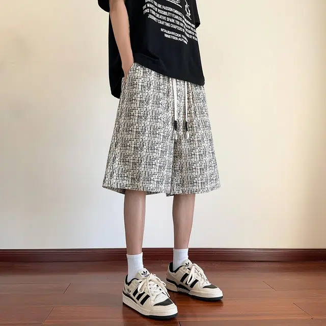 颂希尔 老钱风美式宽松凉感清爽条纹中性百搭休闲短裤 男女同款