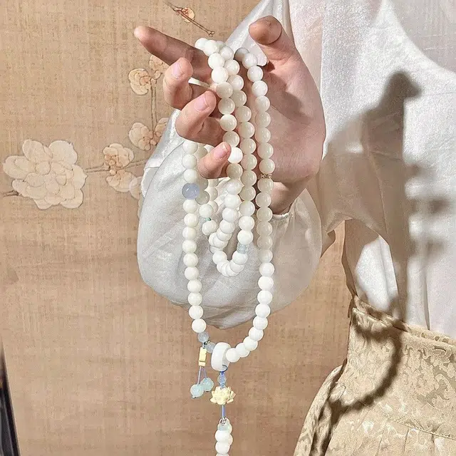 镯瑾 前程似锦新中式好运莲莲转运国风小众设计招财纳福转运佛珠串 好运 菩提根 手串 女款