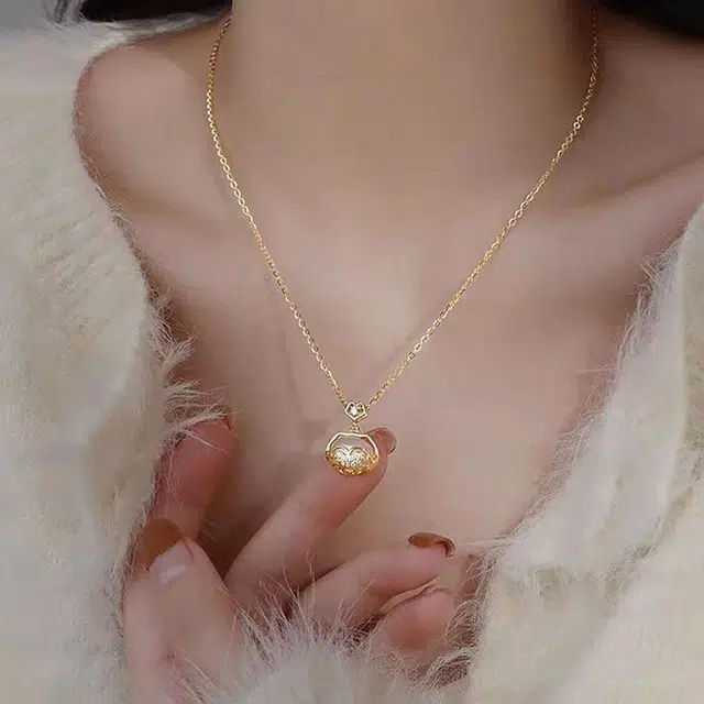 【S999银|甄选高品质】 金师傅 吉祥如意平安锁吊坠 本命年长命锁新中式国潮气质优雅清冷 小众轻奢设计高级#好运 玉髓 项链 女款