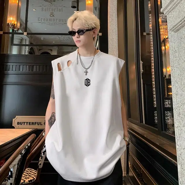 大卫贝肯 美式复古高街基础款简约背心 男女同款