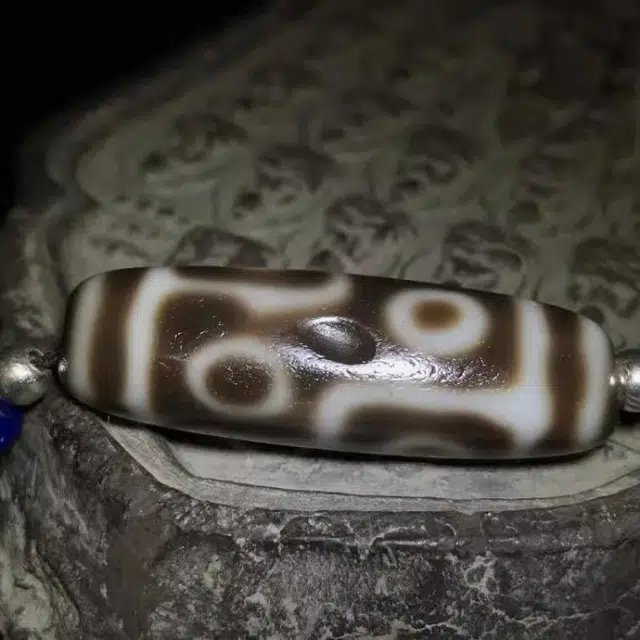 灵运宝 转运招财六眼天珠配绿松老矿风化油润包浆老料器磨损到位天然 玛瑙 吊坠 男女同款情侣款