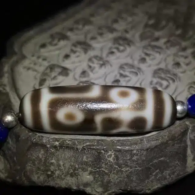 灵运宝 转运招财六眼天珠配绿松老矿风化油润包浆老料器磨损到位天然 玛瑙 吊坠 男女同款情侣款