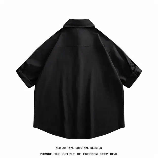 臣目 英伦雅痞薄款设计感小众短袖衬衫 男款