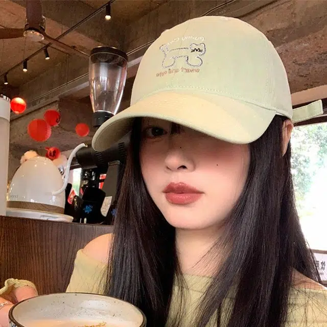 玄唐 日系可爱猫咪刺绣软顶春夏季户外出游休闲百搭学生大头围显脸小防晒遮阳帽 棉 鸭舌帽 男女同款情侣款