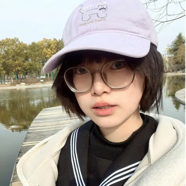 玄唐 日系可爱猫咪刺绣软顶春夏季户外出游休闲百搭学生大头围显脸小防晒遮阳帽 棉 鸭舌帽 男女同款情侣款