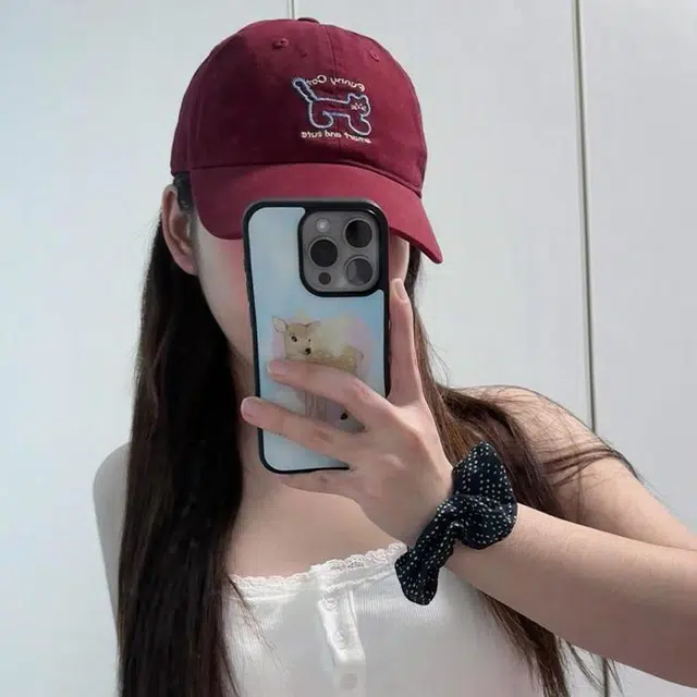 玄唐 日系可爱猫咪刺绣软顶春夏季户外出游休闲百搭学生大头围显脸小防晒遮阳帽 棉 鸭舌帽 男女同款情侣款