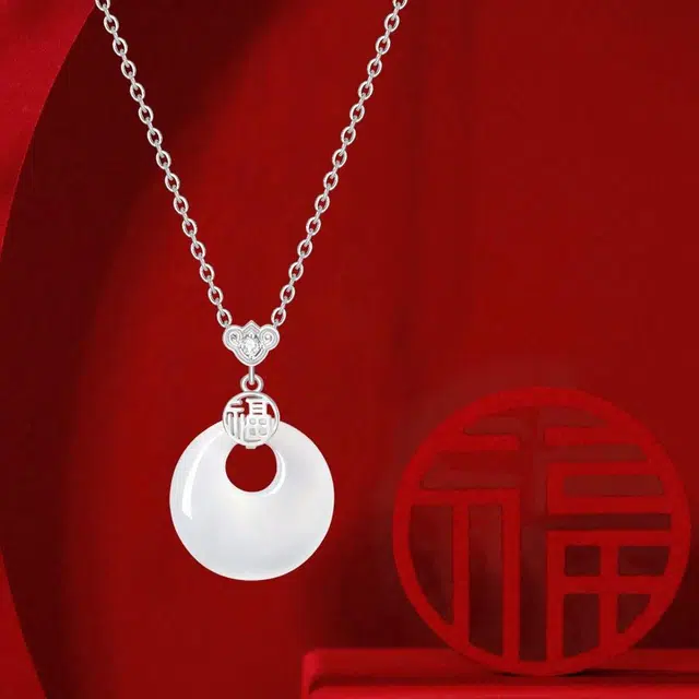 【甄选高品质】 金师傅 福气平安扣吊坠 事事如意平安顺遂 新中式国潮复古气质简约百搭小众轻奢设计高级#好运 琉璃 项链 男女同款情侣款