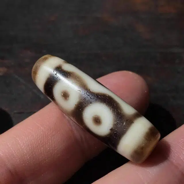 灵运宝 转运招财三眼天珠风化包浆九眼页岩老矿风化油润包浆老料器磨损到位天然 玛瑙 吊坠 男女同款情侣款