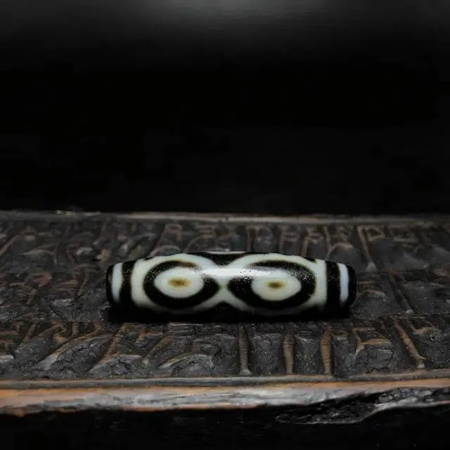 灵运宝 #转运招财龙眼六眼天珠黑白皮壳老矿风化油润包浆老料器磨损到位天然 玛瑙 吊坠 男女同款情侣款