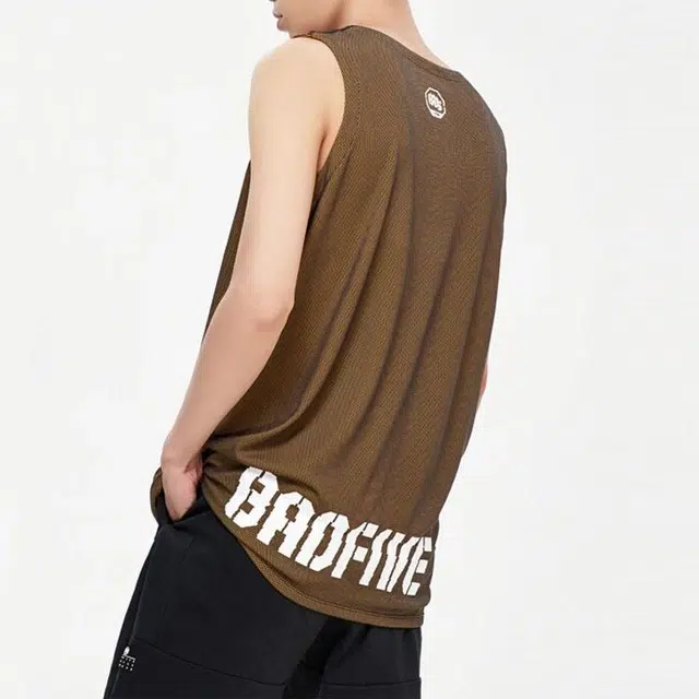 李宁 篮球系列 字母印花宽松无袖背心吊带 男款 黑油黄色