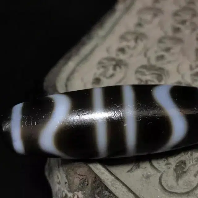 灵运宝 转运招财天珠双虎牙天珠老矿风化油润包浆老料器磨损到位天然 玛瑙 吊坠 男女同款情侣款