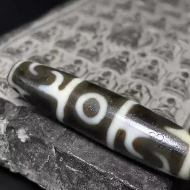 灵运宝 转运招财莲师法器三眼天珠老矿风化油润包浆老料器磨损到位天然 玛瑙 吊坠 男女同款情侣款