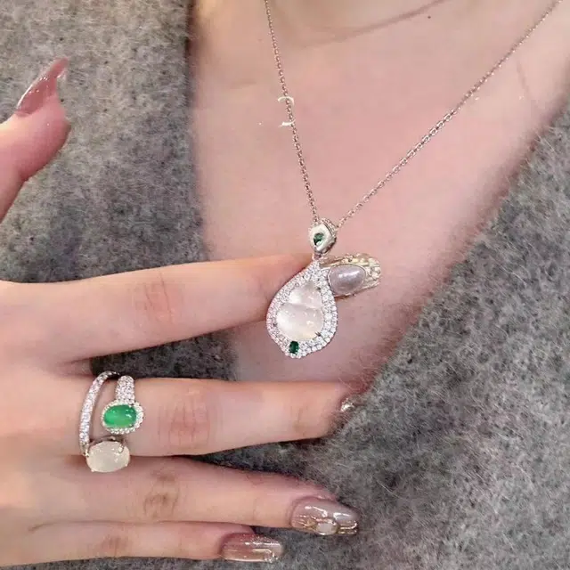 龙弗 【福禄招财】转运纳福福禄五行暴美暴富早晚发财清冷氛围感气质女神复古经典气质满分 玉髓 轻奢高级感锁骨链时尚百搭项链 女款