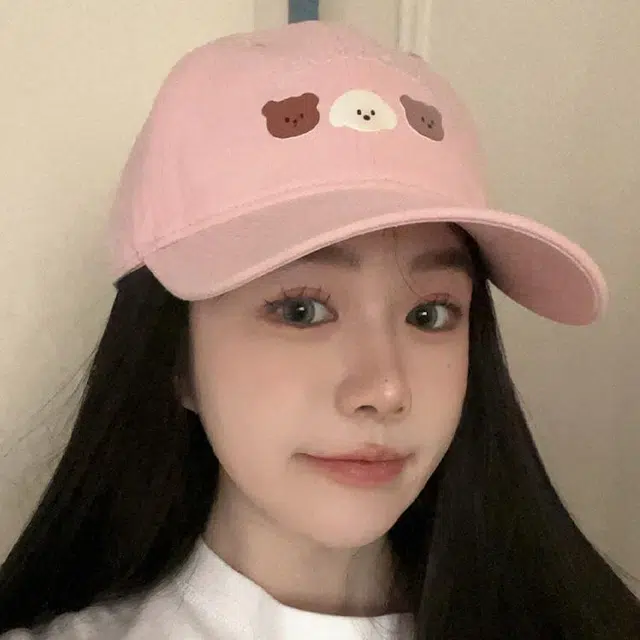 玄唐 日系可爱卡通小熊春夏季轻薄透气户外出行防晒遮阳时尚百搭大头围显脸小 棉 鸭舌帽 男女同款情侣款