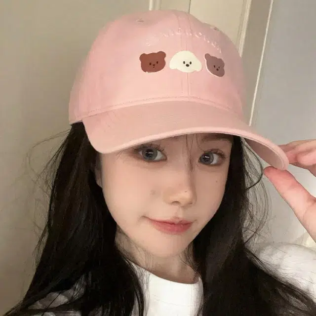 玄唐 日系可爱卡通小熊春夏季轻薄透气户外出行防晒遮阳时尚百搭大头围显脸小 棉 鸭舌帽 男女同款情侣款