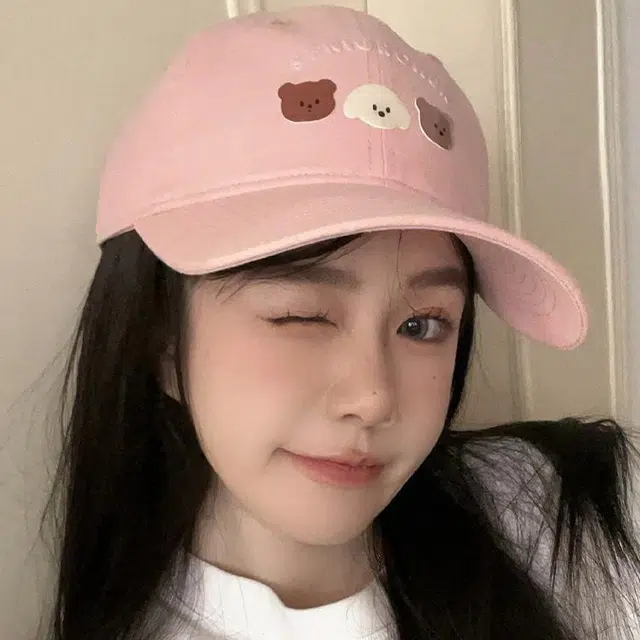 玄唐 日系可爱卡通小熊春夏季轻薄透气户外出行防晒遮阳时尚百搭大头围显脸小 棉 鸭舌帽 男女同款情侣款