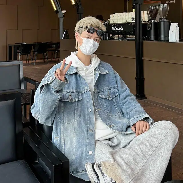 羽浅 工装休闲日系潮牌宽松百搭牛仔外套 男女同款