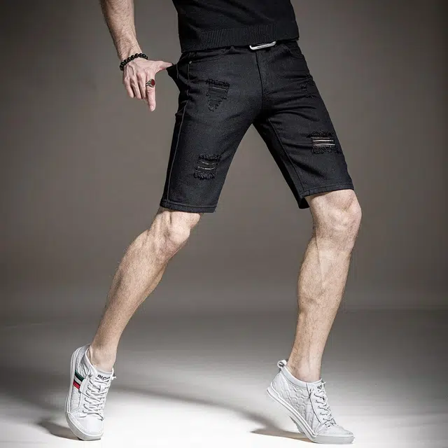 贵色 经典高质量休闲高端青少年学院风牛仔短裤 男女同款