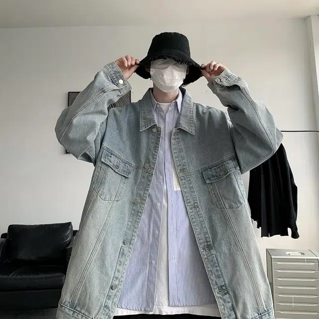 加荣 痞帅高级感工装潮牌户外高街多口袋设计感青少年帅气宽松休闲美式复古翻领牛仔外套 男女同款