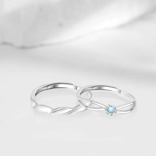 【高品质】 金师傅 钟爱久久对戒 浪漫莫比乌斯幻彩时尚精致气质简约百搭 小众轻奢高级#好运 玻璃猫眼 戒指 男女同款情侣款