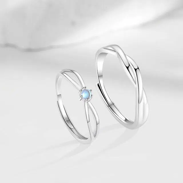 【高品质】 金师傅 钟爱久久对戒 浪漫莫比乌斯幻彩时尚精致气质简约百搭 小众轻奢设计高级#好运 玻璃猫眼 戒指 男女同款情侣款