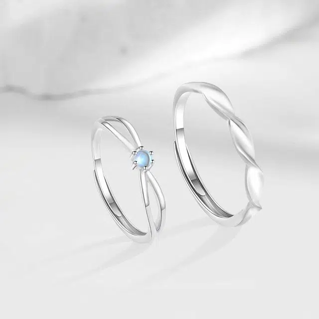 【高品质】 金师傅 钟爱久久对戒 浪漫莫比乌斯幻彩时尚精致气质简约百搭 小众轻奢高级#好运 玻璃猫眼 戒指 男女同款情侣款