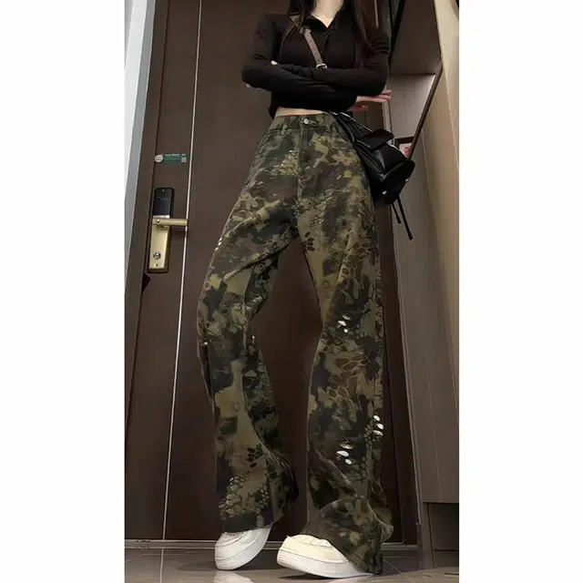 宾力克 美式复古宽松舒适潮流长裤高级感牛仔裤 男女同款