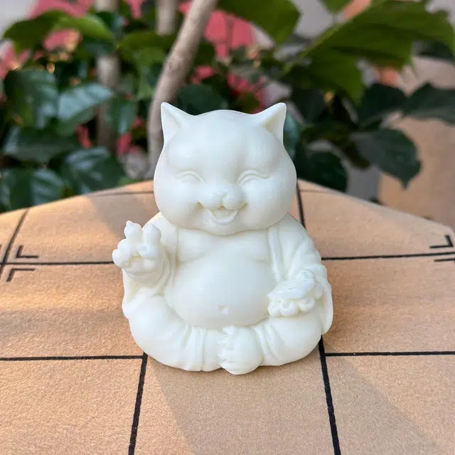 爵倾 国潮新中式招财猫手把件 象牙果 摆件 男女同款情侣款