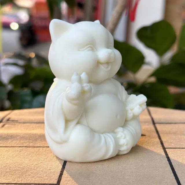 爵倾 国潮新中式招财猫手把件 象牙果 摆件 男女同款情侣款