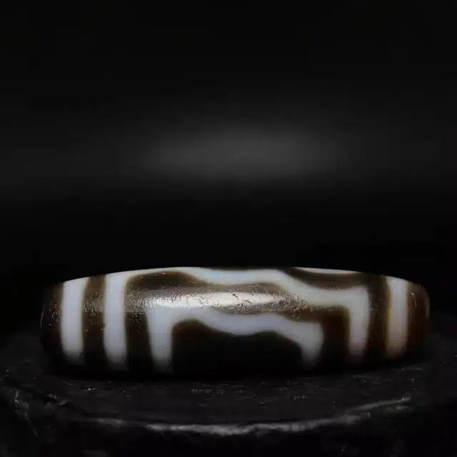 灵运宝 #转运招财三眼老天珠九眼页岩黑白分明老矿风化油润包浆老料器磨损到位天然 玛瑙 吊坠 男女同款情侣款