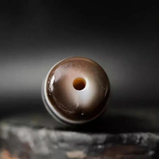灵运宝 #转运招财三眼老天珠九眼页岩黑白分明老矿风化油润包浆老料器磨损到位天然 玛瑙 吊坠 男女同款情侣款