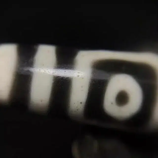 灵运宝 #转运招财天珠地门四眼黑白老矿风化油润包浆老料器磨损到位 小米珠 吊坠 男女同款情侣款