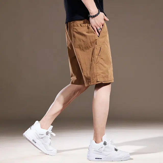 贵色 潮牌美式宽松百搭休闲纯色薄款工装短裤 男女同款