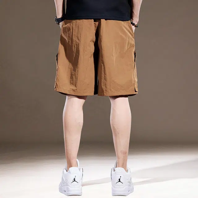 贵色 潮牌美式宽松百搭休闲纯色薄款工装短裤 男女同款