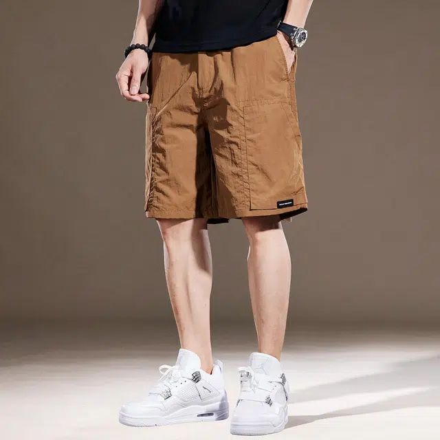 贵色 潮牌美式宽松百搭休闲纯色薄款工装短裤 男女同款