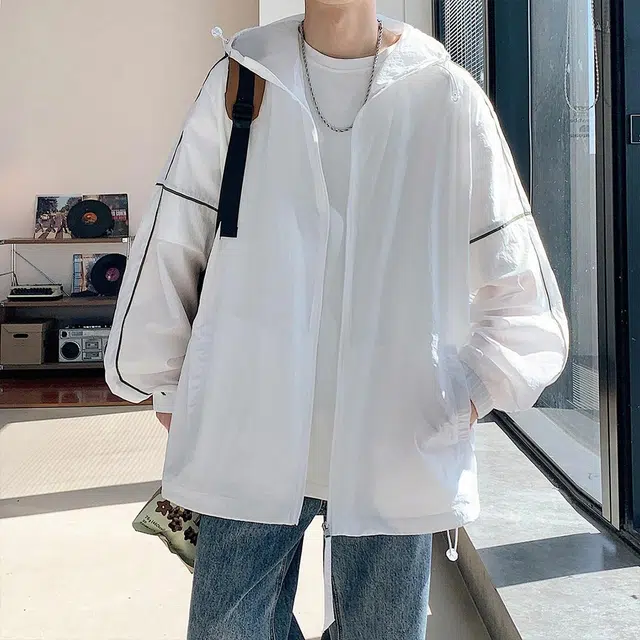 顶峰保罗 透气轻薄美式休闲宽松防晒服 男女同款