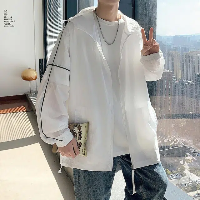 顶峰保罗 透气轻薄美式休闲宽松防晒服 男女同款