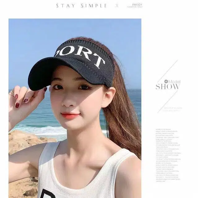 冠辉 夏季防晒空顶户外运动时尚休闲日常通勤简约百搭太阳帽帽遮阳跑步骑车鸭舌加大檐遮阳防晒帽 涤纶 棒球帽 男女同款情侣款