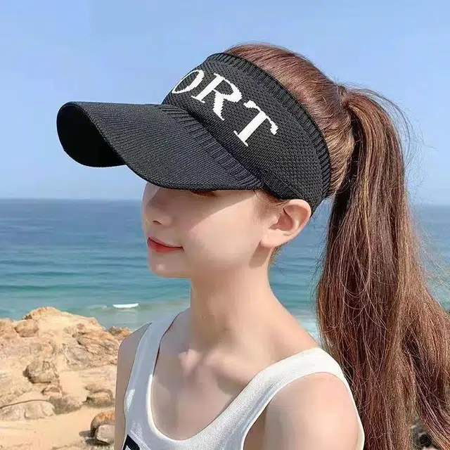 冠辉 夏季防晒空顶户外运动时尚休闲日常通勤简约百搭太阳帽帽遮阳跑步骑车鸭舌加大檐遮阳防晒帽 涤纶 棒球帽 男女同款情侣款