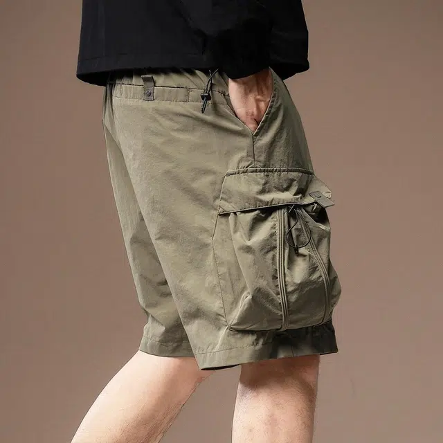 贵色 经典百搭耐磨薄款潮牌多口袋五分中裤高端美式户创意设计外机能工装短裤 男女同款