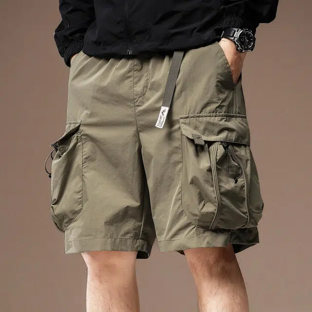 贵色 经典百搭耐磨薄款潮牌多口袋五分中裤高端美式户创意设计外机能工装短裤 男女同款