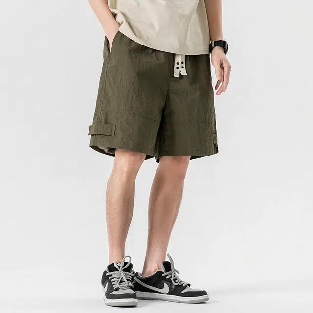 【dme】 美式潮流薄款系带宽松舒适五分百搭休闲短裤 男女同款