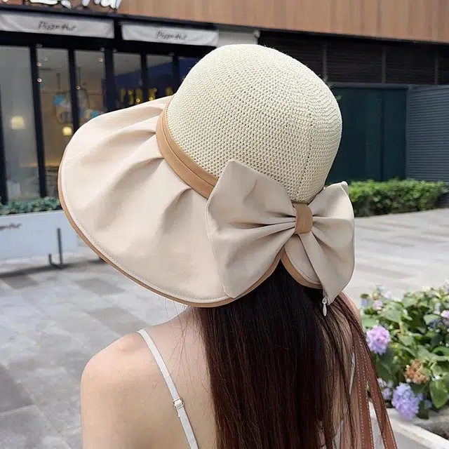 朵澜 大帽檐夏天防紫外线彩胶全包透气遮阳 聚酯纤维 防晒帽 女款