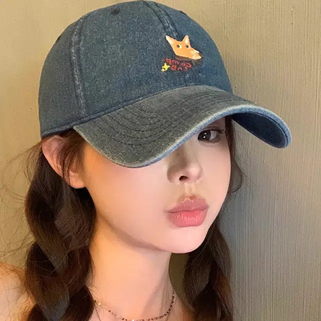 杨同学 可爱小狐狸 棉 鸭舌帽 男女同款情侣款