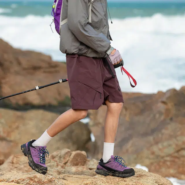 领航骆驼 美式高街舒适户外字母中腰百搭系带宽松休闲短裤 男款