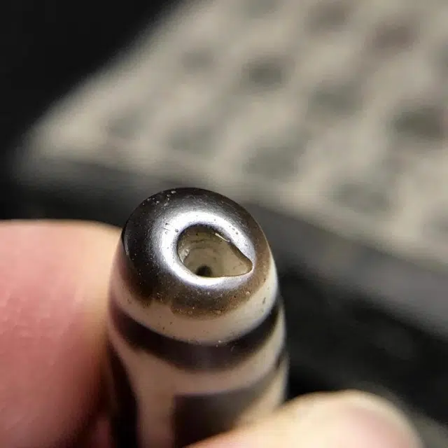 灵运宝 #转运招财天珠地门四眼钥匙孔黑白老矿风化油润包浆老料器磨损到位 小米珠 吊坠 男女同款情侣款