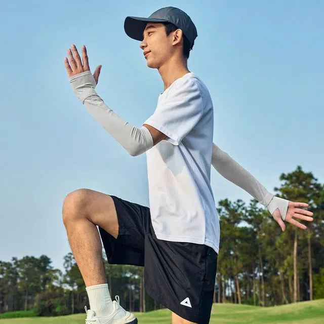 匹克 冰袖防紫外线直筒冰丝 护臂轻薄透气舒适夏季潮流穿搭配饰 开车钓鱼骑行 锦纶 防晒袖 男女同款情侣款 灰色